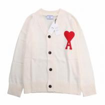 秋冬にも大活躍★高品質 AMI PARIS 偽物 カーディガン 綿 ウール ハート 刺繍 ｖネック オーバーサイズ アミ パリス