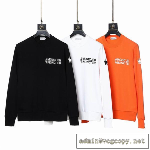個性的な モンクレール コピー トレーナー ロゴ ミラーリング 貼り付け 立体 3色 スウェット素材 MONCLER