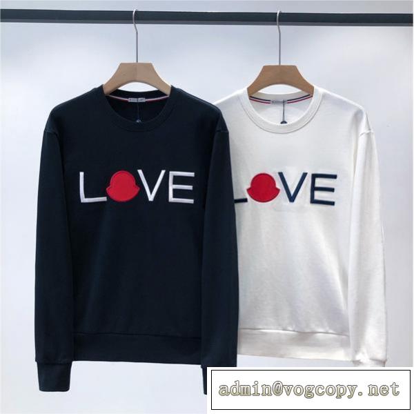 個性的に仕上げて♡モンクレール 偽物 トレーナー ラブ ロゴ 立体 刺繡 MONCLER 弾力性 ユニセックス