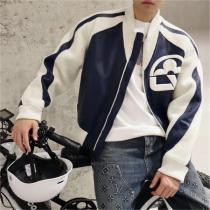 【1ABOCX】LOUIS VUITTON コピー ジャケット Leather Mix Teddy ライダース ルイヴィトン