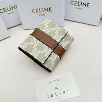 CELINE スーパーコピー 3つ折り財布 TRIOMPHEシリーズ キャンバス モノグラム柄 レザー セリーヌ