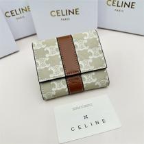 CELINE スーパーコピー 3つ折り財布 TRIOMPHEシリーズ キャンバス モノグラム柄 レザー セリーヌ