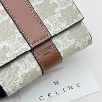 CELINE スーパーコピー 3つ折り財布 TRIOMPHEシリーズ キャンバス モノグラム柄 レザー セリーヌ