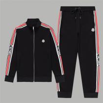 秋冬シーズン新品 MONCLER スーパーコピー 上下セット 純綿生地 ジャカード ストライプ 柄 男女兼用 モンクレール