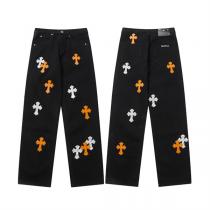 高品質着回し CHROME HEARTS スーパーコピー ジーンズ レトロ クロムハーツ オレンジ レザー クロムハーツ 