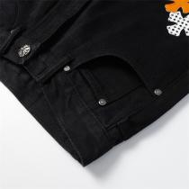 高品質着回し CHROME HEARTS スーパーコピー ジーンズ レトロ クロムハーツ オレンジ レザー クロムハーツ 