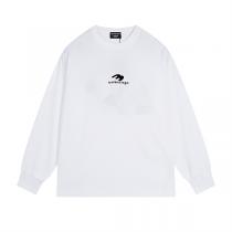 秋冬モデル最新のおすすめ BALENCIAGA 偽物 ロンT 長袖Tシャツ ミニロゴ プリント 純綿生地 バレンシアガ