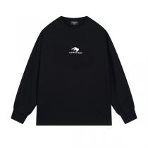 秋冬モデル最新のおすすめ BALENCIAGA 偽物 ロンT 長袖Tシャツ ミニロゴ プリント 純綿生地 バレンシアガ