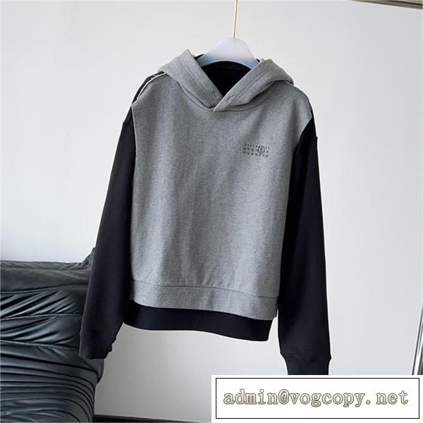 今手に入れたい★★ メゾン マルジェラ コピー パーカー パネルデザイン プリント ロゴ 綿 Maison Margiela