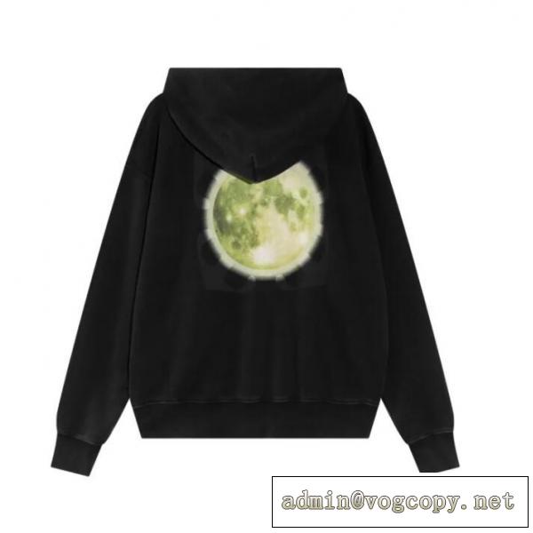 大人のこなれ感抜群 オフホワイト スーパーコピー パーカー Super Moon Off-White 純綿 プリント 矢印