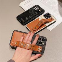 CELINE  iphone 15 ケース プレゼント 携帯カバー セリーヌ 立体 ロゴ おしゃれ レザー 人気 スマホケース