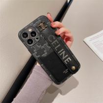 CELINE  iphone 15 ケース プレゼント 携帯カバー セリーヌ 立体 ロゴ おしゃれ レザー 人気 スマホケース