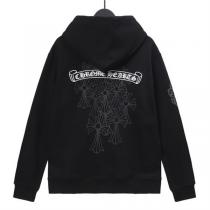 間違いなく人気が集中する CHROME HEARTS コピー パーカー クロス 墓 ロゴ プリント 純綿生地 2色 クロムハーツ