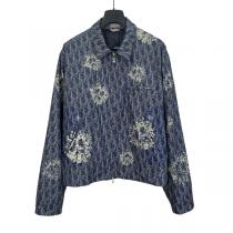 DIOR コピー ジャケット TEARSシリーズ デニム Oblique ロゴ プリント Peace Sign ゆとりサイズ ディオール  