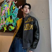 【1AB98A】LOUIS VUITTON コピー ジャケット コントラストカラー Mix Canvas レザー ルイヴィトン