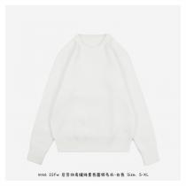 今買って損はなし メゾン マルジェラ コピー セーター レトロ ロゴ リブネック 綿 ウール Maison Margiela