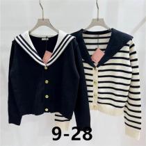 今季の秋冬ファッション MIUMIU コピー セーラー服 ニット ロゴ ジャカー...