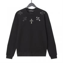 今季人気急上昇中 クロムハーツ コピー トレーナー 純綿 レザー クロス 貼り付け CHROME HEARTS