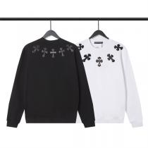 今季人気急上昇中 クロムハーツ コピー トレーナー 純綿 レザー クロス 貼り付け CHROME HEARTS