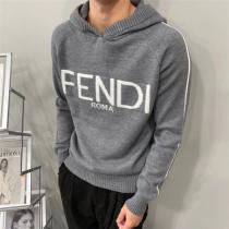 カジュアルスタイル フェンディ スーパー コピー ニット フード付き FENDI ロゴ ジャカード