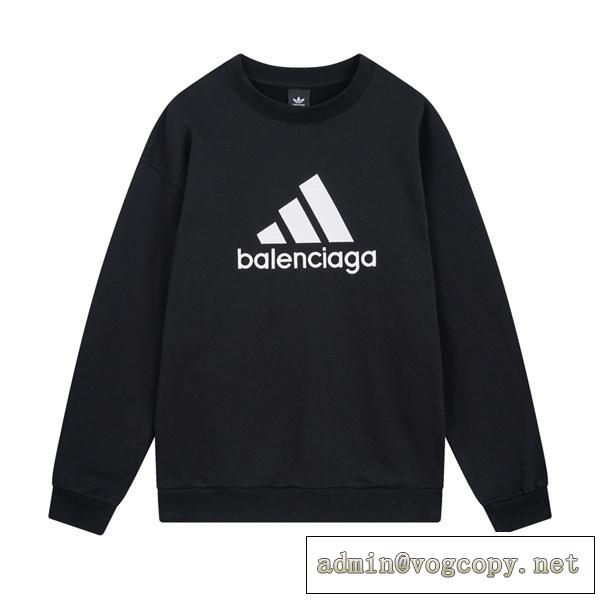 おすすめ秋冬人気 BALENCIAGA スーパーコピー トレーナー Adidasｘバレンシアガ ロゴ 刺繡 純綿 
