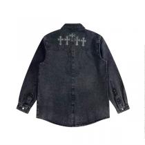 数量限定 CHROME HEARTS コピー ジャケット クロス デニム 水洗い 加工 クロムハーツ