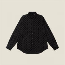 LOUIS VUITTON スーパーコピー シャツ モノグラム ジャカード ロゴ 純綿 オーバーサイズ ルイヴィトン