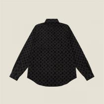 LOUIS VUITTON スーパーコピー シャツ モノグラム ジャカード ロゴ 純綿 オーバーサイズ ルイヴィトン
