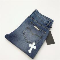 おすすめトレンド クロムハーツ 偽物 ジーンズ 黒と白 クロス ロゴ ワッペン レザー CHROME HEARTS