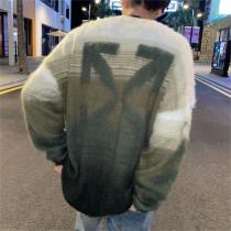 肌に優しい Off-White コピー セーター グラデーションカラー 矢印 モヘア 3色 オフホワイト