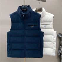 カジュアル定番 プラダ コピー ダウンベスト 三角 ロゴ コールテン レトロ 2色 PRADA