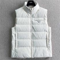 カジュアル定番 プラダ コピー ダウンベスト 三角 ロゴ コールテン レトロ 2色 PRADA