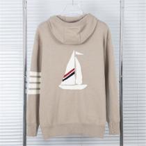 カジュアルスタイル THOM BROWNE コピー ジャケット 定番 ロゴ ウール ニット フード付き トムブラウン