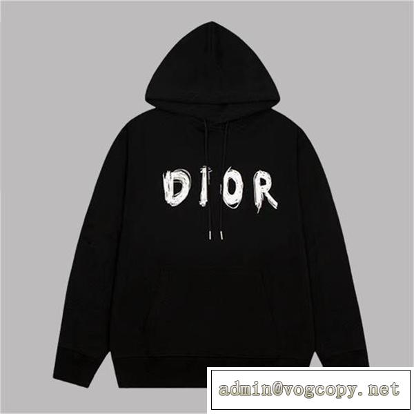 DIOR スーパーコピー パーカー ロゴ プリント 柄 純綿 落書き ロゴ ディオール