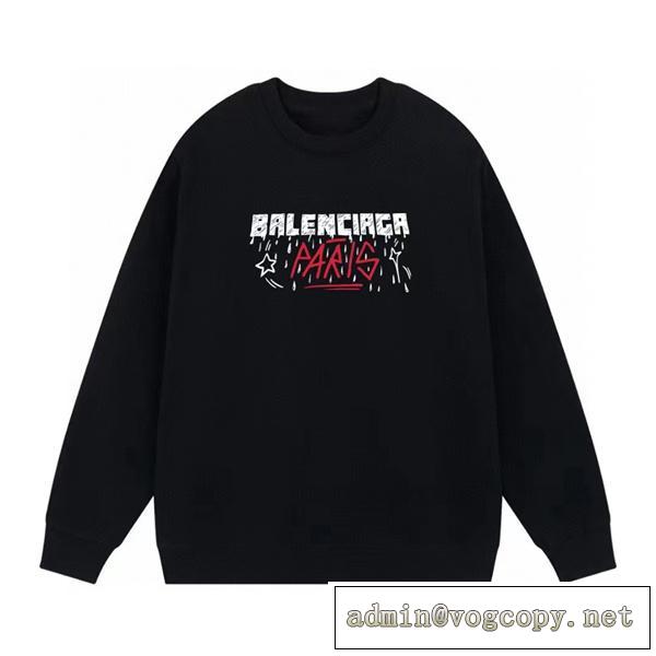 ユニセックス BALENCIAGA スーパーコピー トレーナー ロゴ プリント 落書き ストリート バレンシアガ
