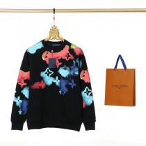 2色展開 LOUIS VUITTON コピー トレーナー 裏起毛 ユニセックス 水彩 絵 ロゴ プリント ルイヴィトン