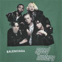 バレンシアガ コピー 長袖Ｔシャツ 転倒 イラスト パッチワークデザイン BALENCIAGA