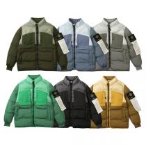 STONE ISLAND 偽物 中綿ジャケット パッチワーク デザイン 防水 防...