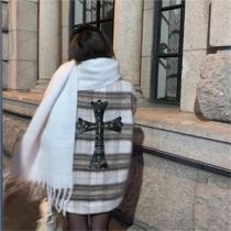 注目のトレンド CHROME HEARTS コピー フリースジャケット チェック柄 レザー ロゴ クロムハーツ