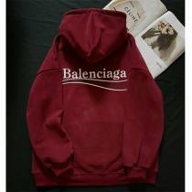ワインレッド★BALENCIAGA スーパーコピー パーカー 裏起毛 政治キャンペーン ロゴ バレンシアガ