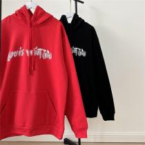 2026春夏 LOUIS VUITTON スーパーコピー パーカー 落書き ロゴ プリント 100%コットン ルイヴィトン