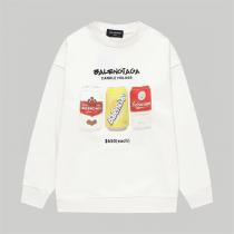 2色展開 バレンシアガ コピー トレーナー 飲み物 ロゴ プリント ストリート系 BALENCIAGA 