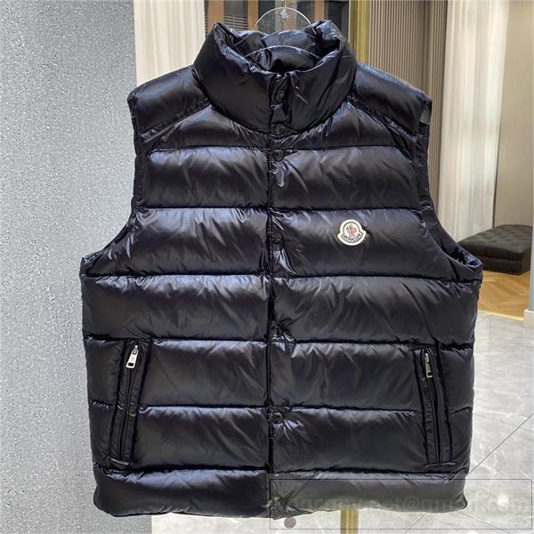 スイッチシーズン MONCLER コピー ダウンベスト メンズ ワッペン ハイネック モンクレール
