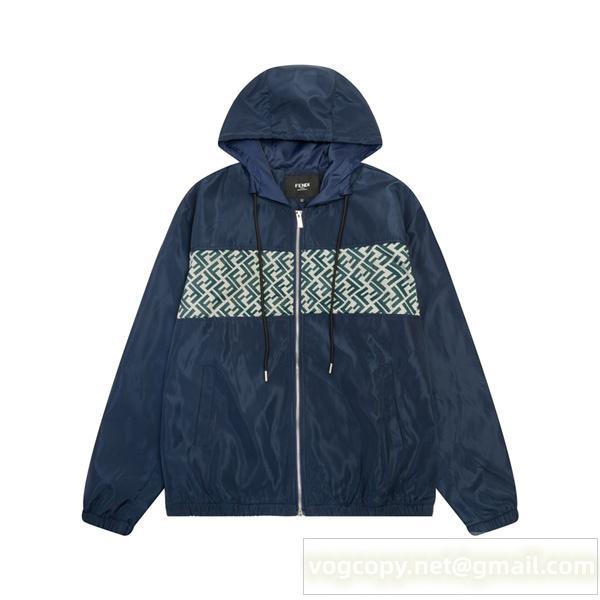 FENDI コピー ジャケット パッチワーク FFロゴ 防風 フェンディ 2色