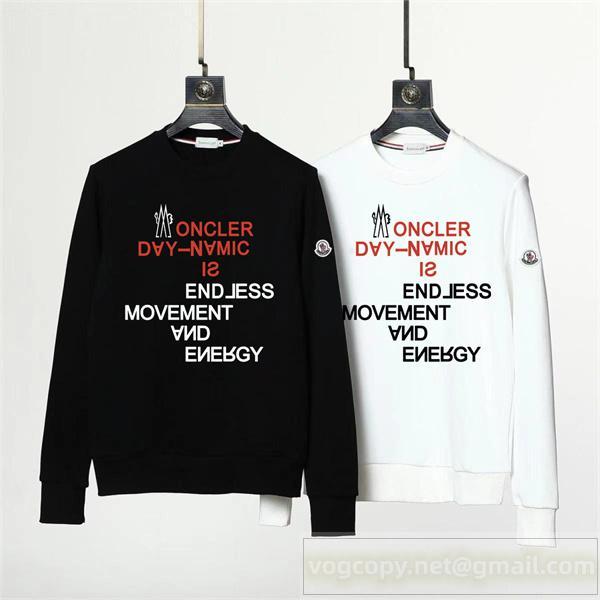 肌寒い日にぴったり MONCLER 偽物 トレーナー ロゴ プリント オーバーサイズ 2色 モンクレール