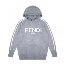 愛らしい フェンディ スーパーコピー セーター ロゴ フード付き ジャカード ニット FENDI