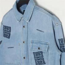 ポジティブ GIVENCHY スーパーコピー デニムジャケット 刺繡 ロゴ 綿 ゆったり ジバンシィ