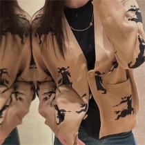 2026トーン BURBERRY 偽物 カーディガン ウール 馬術騎士 ロゴ モノグラム ジャカード バーバリー