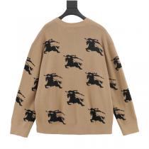 2026トーン BURBERRY 偽物 カーディガン ウール 馬術騎士 ロゴ モノグラム ジャカード バーバリー