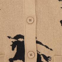 2026トーン BURBERRY 偽物 カーディガン ウール 馬術騎士 ロゴ モノグラム ジャカード バーバリー
